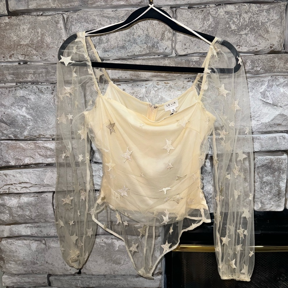 Long sleeve sheer bodysuit - size M
